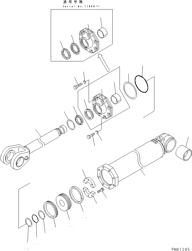 Схема запчастей Komatsu WA600-1 - ГИДРОЦИЛИНДР ПОДЪЕМА УПРАВЛ-Е РАБОЧИМ ОБОРУДОВАНИЕМ