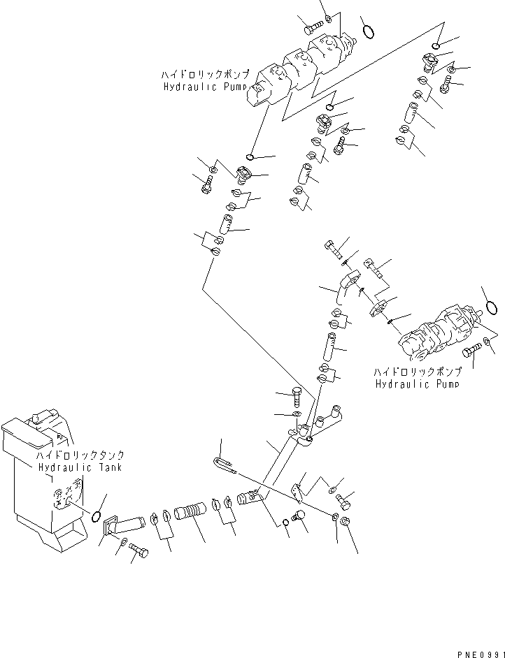 Схема запчастей Komatsu WA600-1 - ГИДРОЛИНИЯ (ВСАСЫВ. ЛИНИЯ) (СПЕЦ-Я TBG)(№7-) УПРАВЛ-Е РАБОЧИМ ОБОРУДОВАНИЕМ