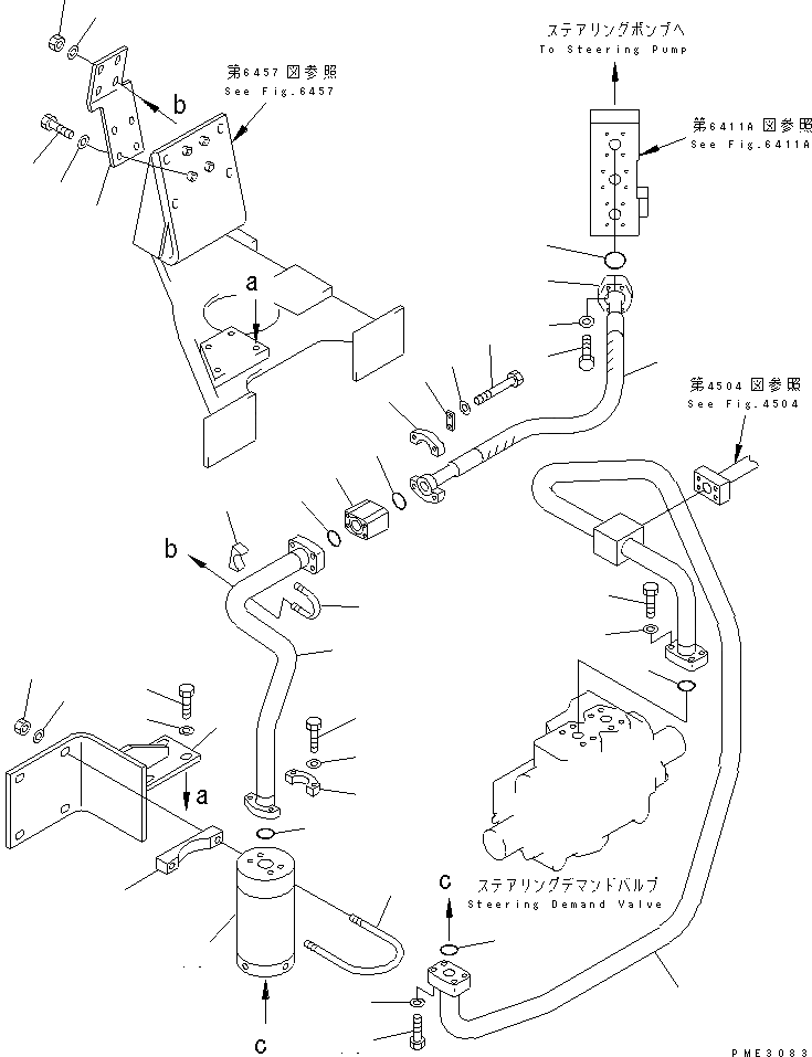 Схема запчастей Komatsu WA600-1 - ГИДРОЛИНИЯ (ЛИНИЯ ПОДАЧИ) (/) (ДЛЯ ДЖОЙСТИК STR.) (СФИЛЬТР) (С ЭКСТРЕНН. STR.)(№88-) УПРАВЛ-Е РАБОЧИМ ОБОРУДОВАНИЕМ