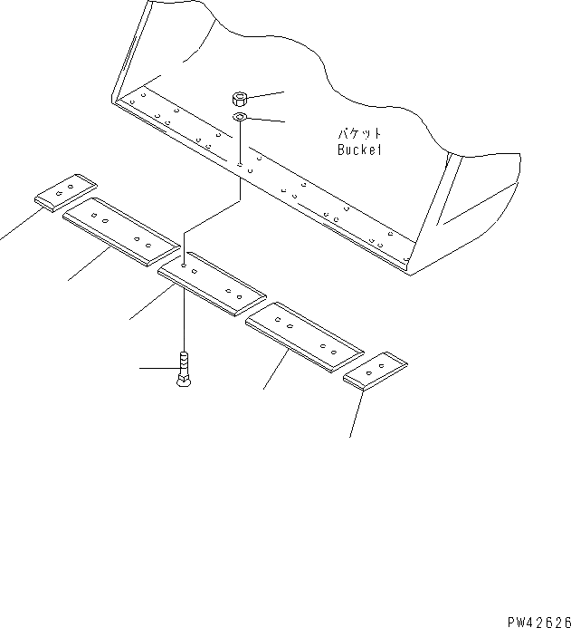 Схема запчастей Komatsu WA600-1 - РЕЖУЩ. КРОМКА РАБОЧЕЕ ОБОРУДОВАНИЕ