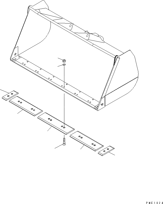 Схема запчастей Komatsu WA600-1 - РЕЖУЩ. КРОМКА (ДЛЯ УГОЛЬН. КОВШ) РАБОЧЕЕ ОБОРУДОВАНИЕ