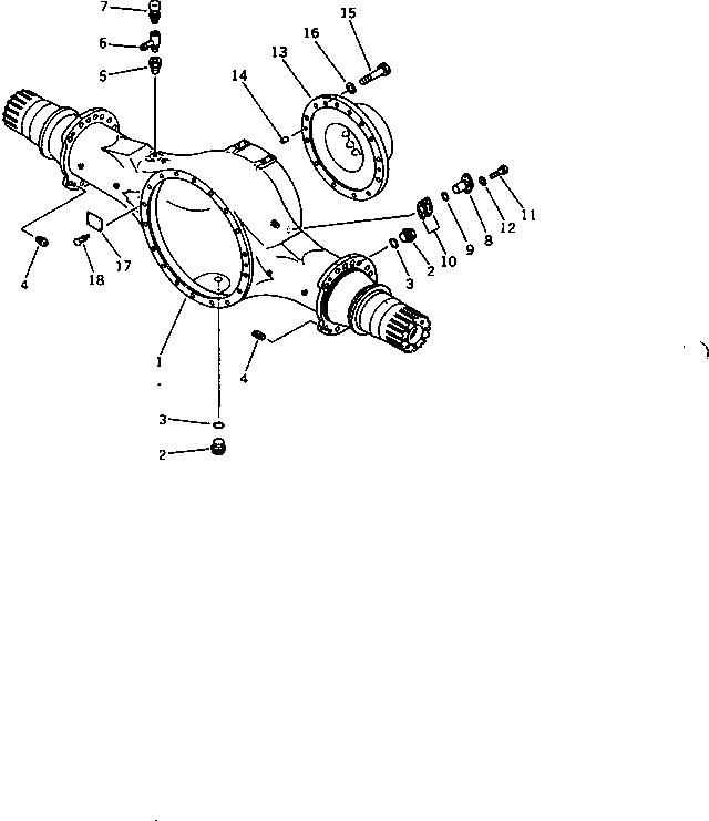 Схема запчастей Komatsu WA600-1H - КОРПУС ЗАДНЕГО МОСТА ВЕДУЩ. ВАЛ¤ ДИФФЕРЕНЦ. И КОЛЕСА