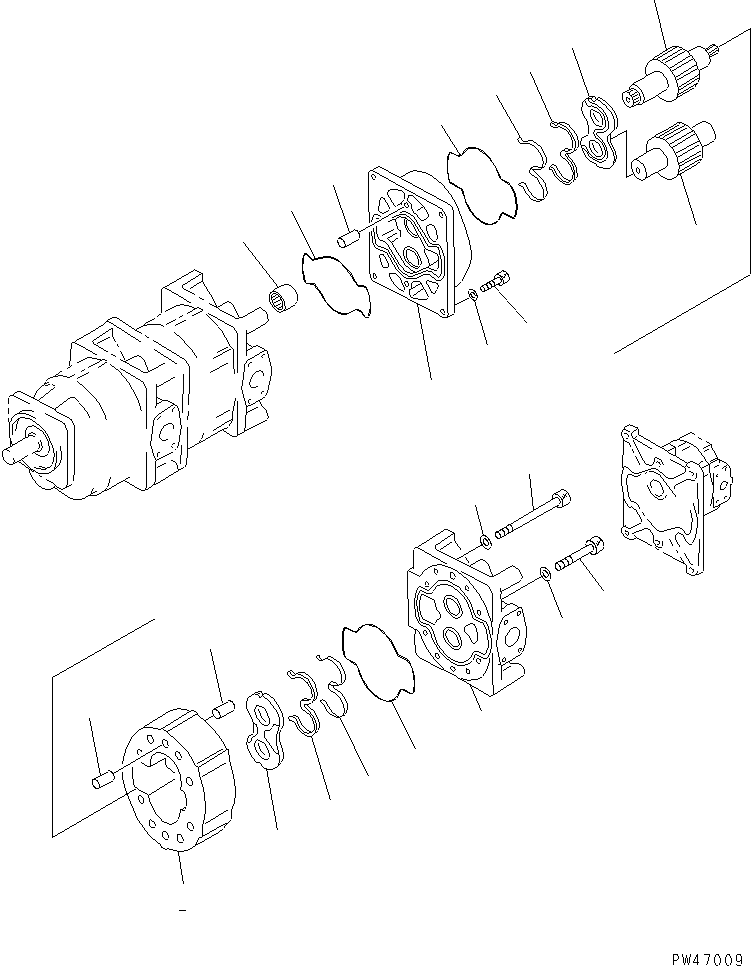 Схема запчастей Komatsu WA600-1H - ГИДР. НАСОС. (/) (РУЛЕВ. УПРАВЛЕНИЕ) УПРАВЛ-Е РАБОЧИМ ОБОРУДОВАНИЕМ