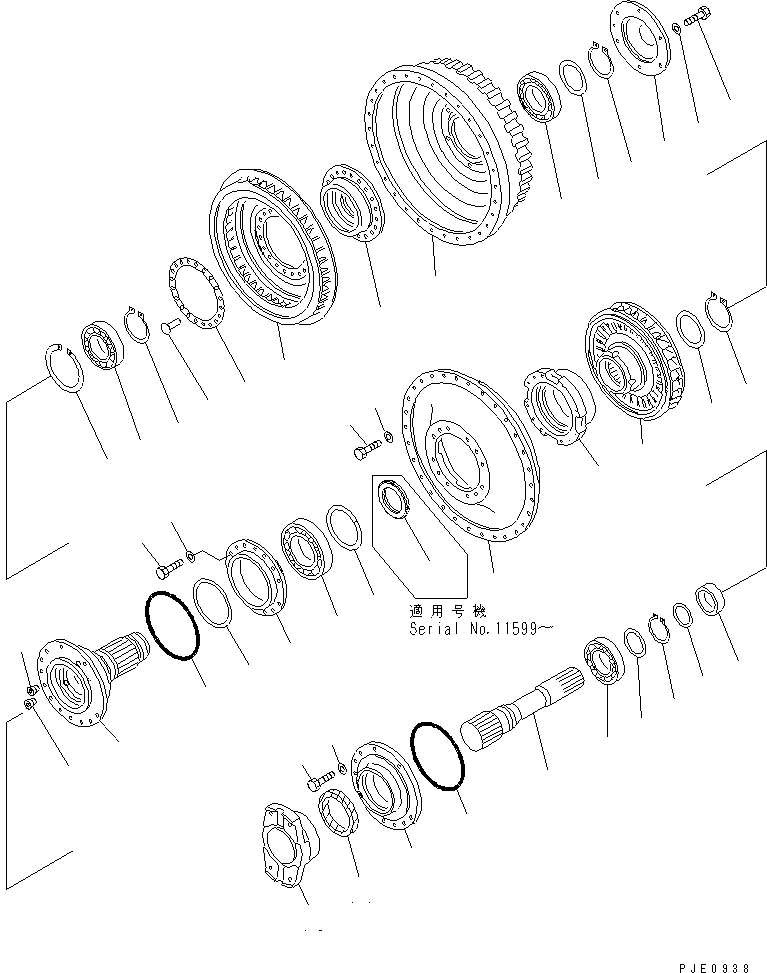 Схема запчастей Komatsu WA600-1 - ГИДРОТРАНСФОРМАТОР ТРАНСМИССИЯ