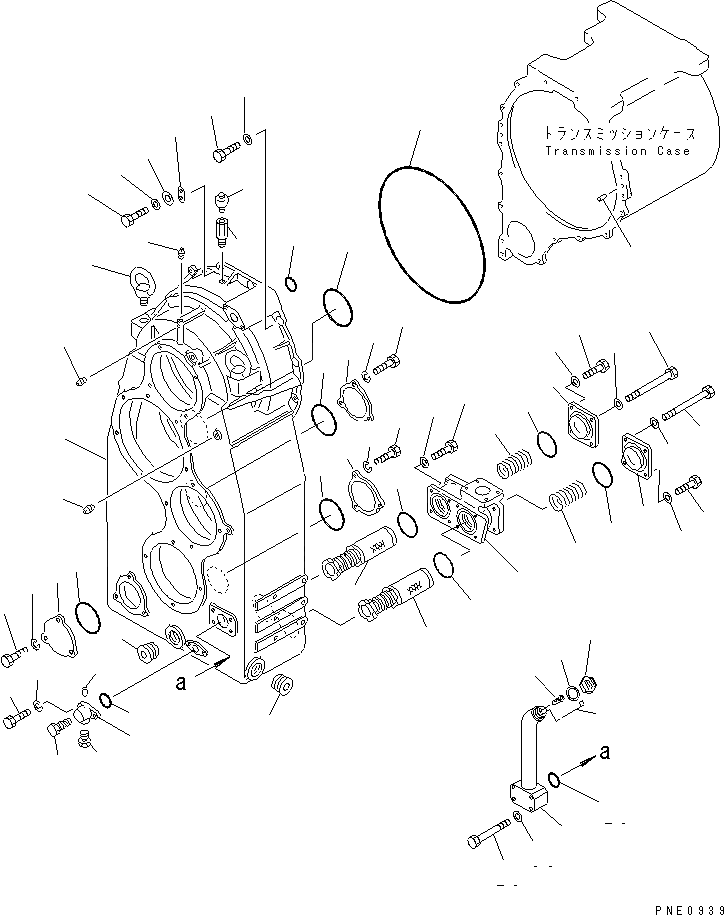 Схема запчастей Komatsu WA600-1 - КОРПУС ПЕРЕДАЧИ ТРАНСМИССИЯ