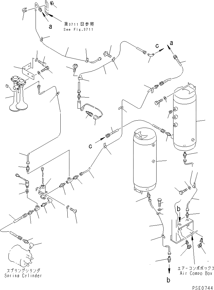 Схема запчастей Komatsu WA600-1 - ВОЗДУХОВОД (СУХ. БАК И ЗВУК. СИГНАЛ.)(№9-) ВЕДУЩ. ВАЛ¤ ДИФФЕРЕНЦ. И КОЛЕСА
