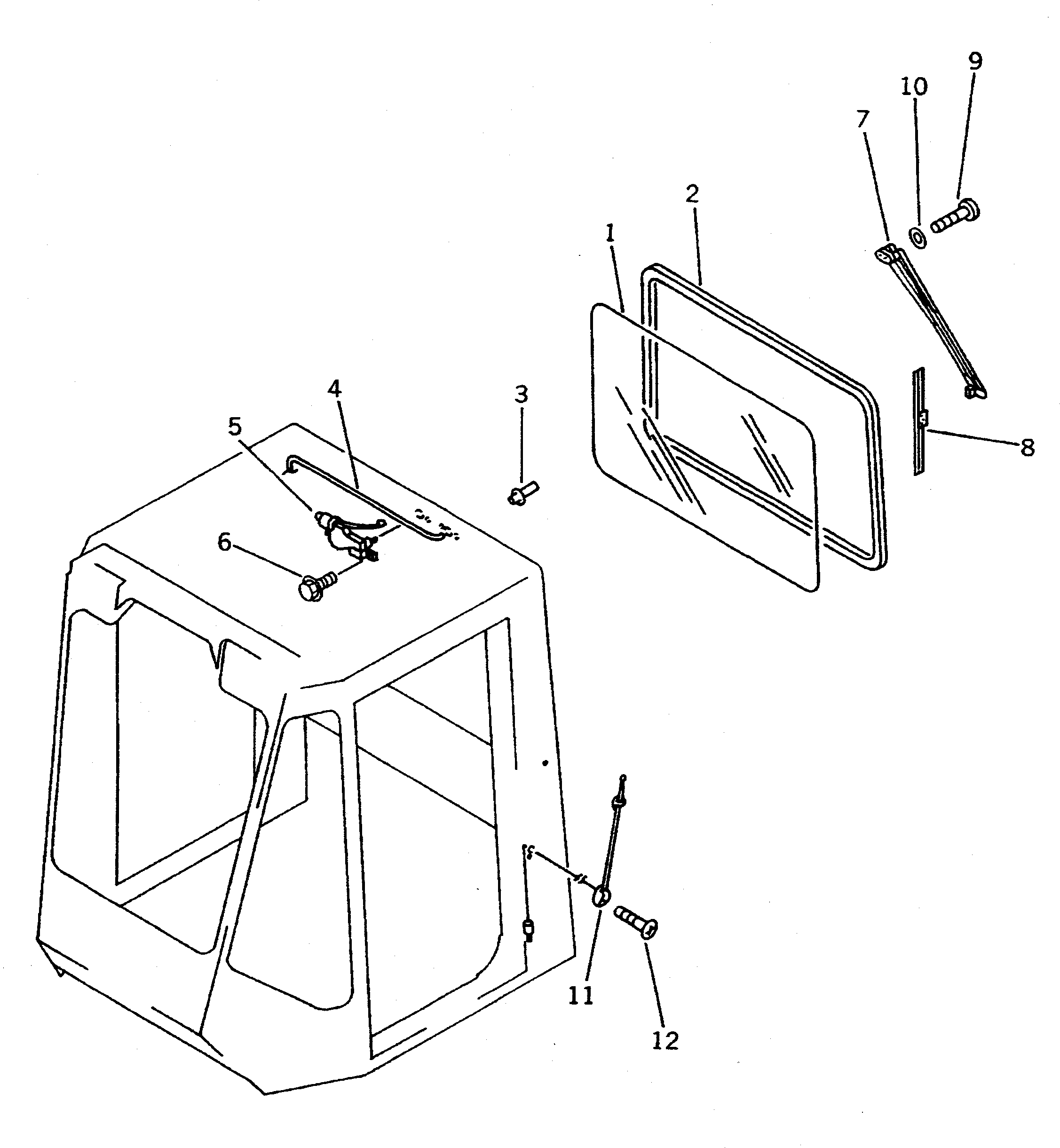 Схема запчастей Komatsu WA600-1 - КАБИНА (/) (ЗАДН.) (УСИЛ. СПЕЦ-Я.)(№8-) РАМА И ЧАСТИ КОРПУСА
