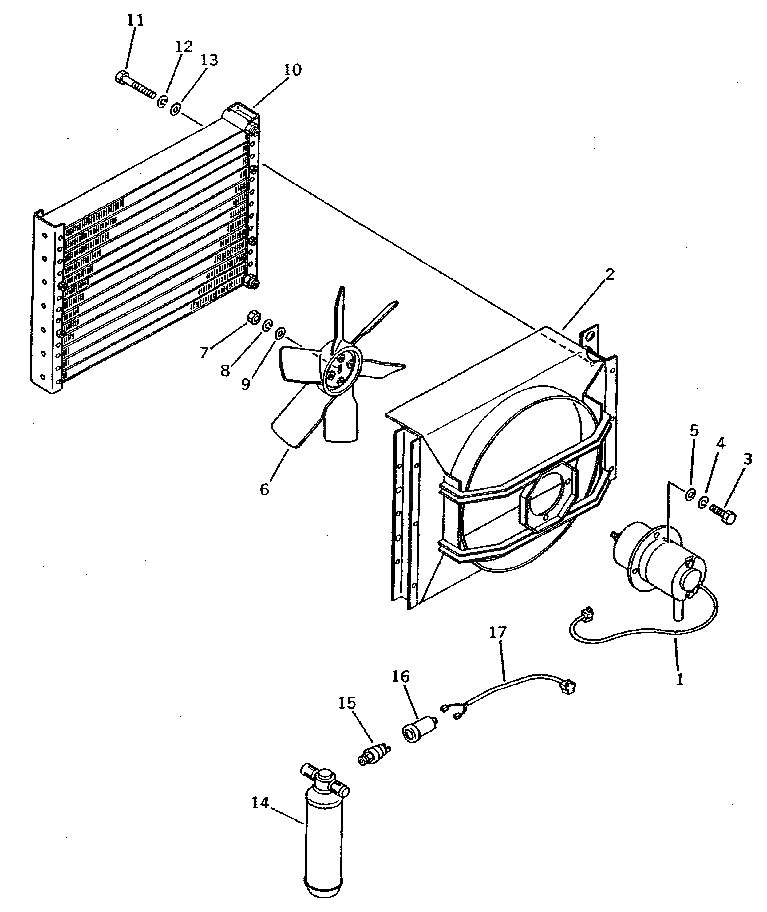 Схема запчастей Komatsu WA600-1 - БЛОК КОНДИЦИОНЕРА (DAIKIN) (/)(№-) РАМА И ЧАСТИ КОРПУСА
