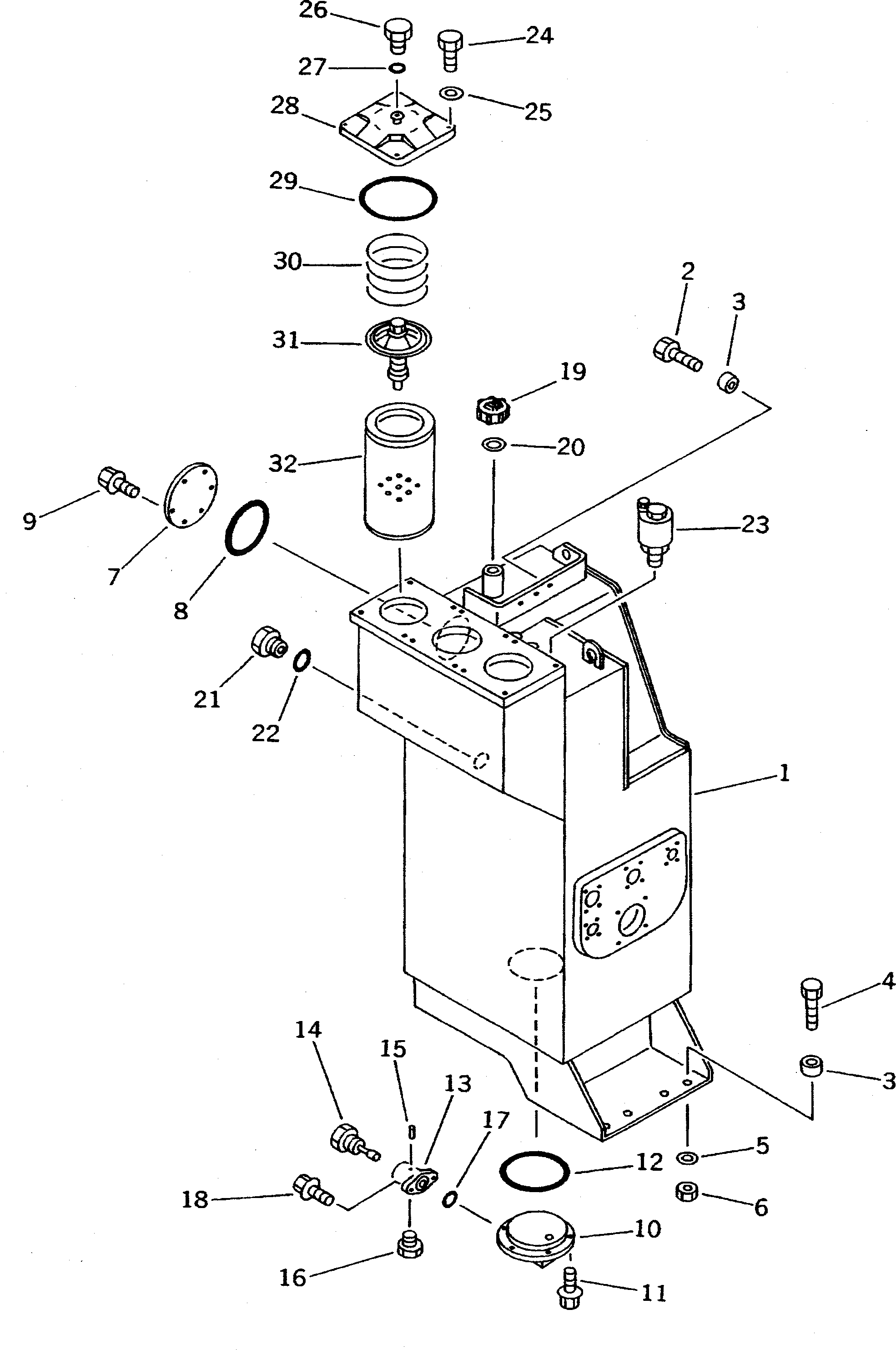 Схема запчастей Komatsu WA600-1 - ГИДР. БАК.(№8-) УПРАВЛ-Е РАБОЧИМ ОБОРУДОВАНИЕМ