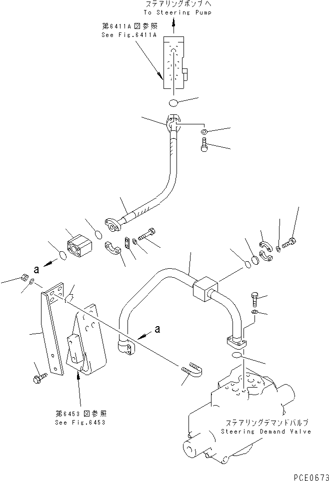 Схема запчастей Komatsu WA600-1 - ГИДРОЛИНИЯ (ЛИНИЯ ПОДАЧИ)(/)(ДЛЯ ДЖОЙСТИК STR.)(W/O.  ФИЛЬТР)(W/O. ЭКСТРЕНН. STR.)(№8-) УПРАВЛ-Е РАБОЧИМ ОБОРУДОВАНИЕМ