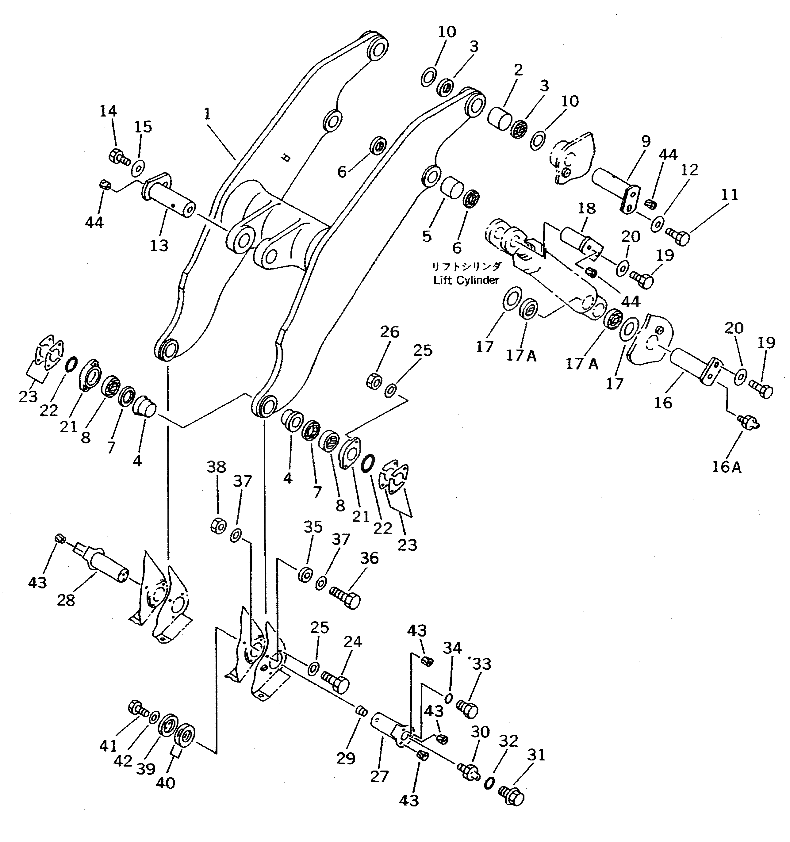 Схема запчастей Komatsu WA600-1 - РУКОЯТЬ (ДЛЯ ВЫСОК. ПОДЪЕМА)(№-79) РАБОЧЕЕ ОБОРУДОВАНИЕ