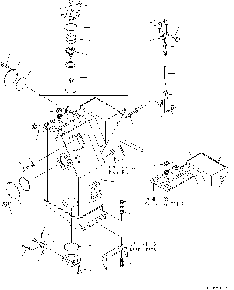 Схема запчастей Komatsu WA600-3 - ГИДР. БАК. (С ЭКСТРЕНН. УПРАВЛ.) ГИДРАВЛИКА