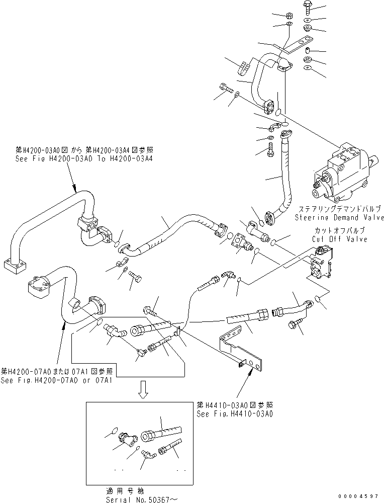 Схема запчастей Komatsu WA600-3 - ГИДРАВЛ ЛИНИЯ (ОТСЕКАЮЩ. КЛАПАН) ГИДРАВЛИКА