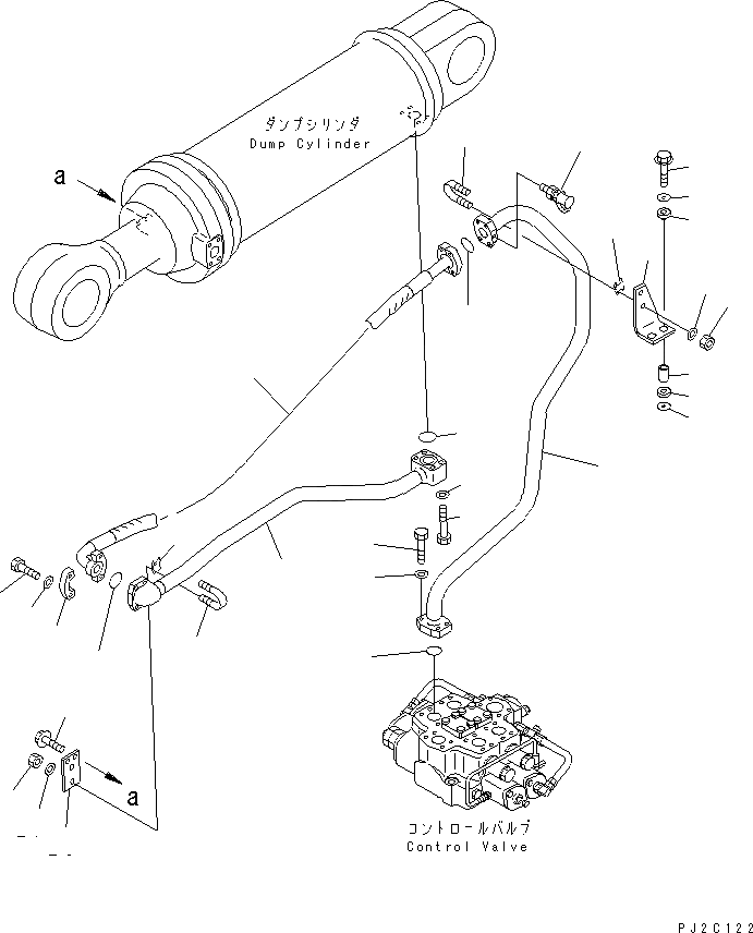 Схема запчастей Komatsu WA600-3 - ГИДРАВЛ ЛИНИЯ (ГИДРОЦИЛИНДР КОВША НИЖН. ЛИНИЯ) (С PM CLINIC) ГИДРАВЛИКА