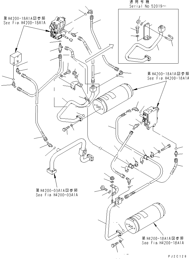 Схема запчастей Komatsu WA600-3 - ГИДРАВЛ ЛИНИЯ (АККУМУЛЯТОР¤ ЗАГРУЗОЧН. КЛАПАН¤ УПРАВЛЯЮЩ. КЛАПАН И ЭЛЕМЕНТЫ КРЕПЛЕНИЯ) (С ECSS)(№-) ГИДРАВЛИКА