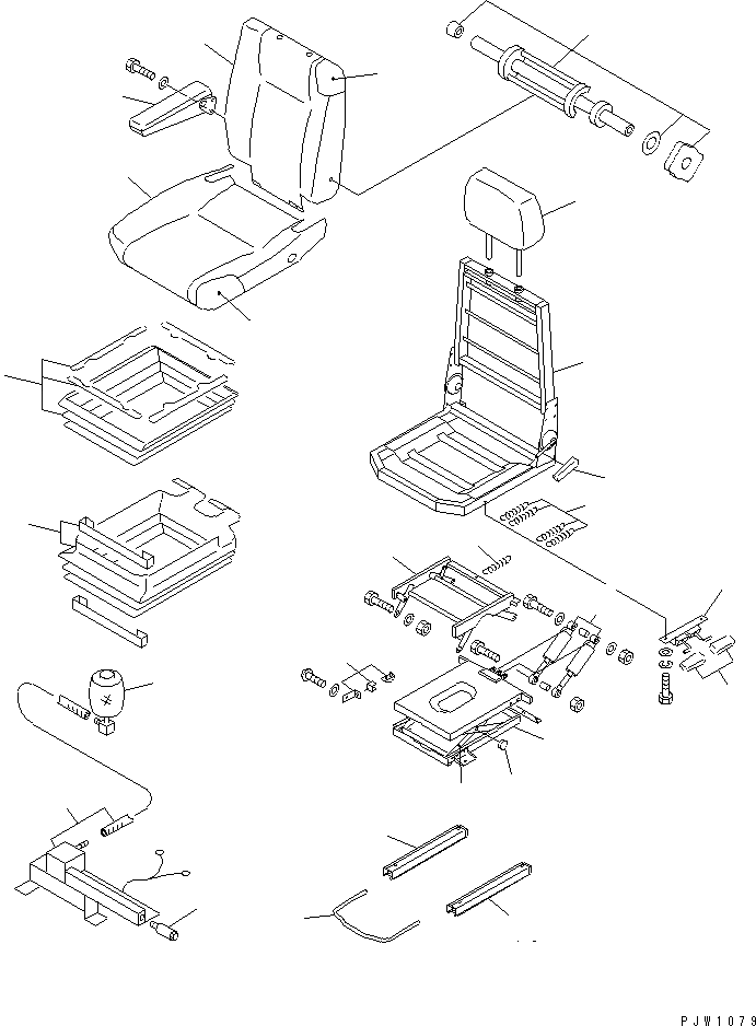 Схема запчастей Komatsu WA600-3 - СИДЕНЬЕ ОПЕРАТОРА (ВНУТР. ЧАСТИ) (С УПРАВЛЕНИЕМ ДЖОЙСТИКОМ) КАБИНА ОПЕРАТОРА И СИСТЕМА УПРАВЛЕНИЯ