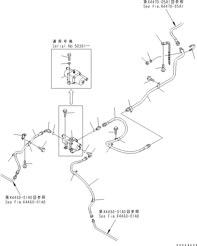 Схема запчастей Komatsu WA600-3 - УПРАВЛ-Е ТОРМОЗОМ (ПЕРЕДН. РЕГУЛ. УСИЛИЯ ТРУБЫ) (FOLНИЗ. UP РУЛЕВ. УПРАВЛЕНИЕ) КАБИНА ОПЕРАТОРА И СИСТЕМА УПРАВЛЕНИЯ