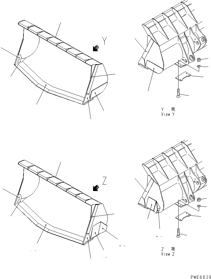 Схема запчастей Komatsu WA600-3 - V-ОБРАЗН КОВШ КАТАЛОГИ ЗЧ