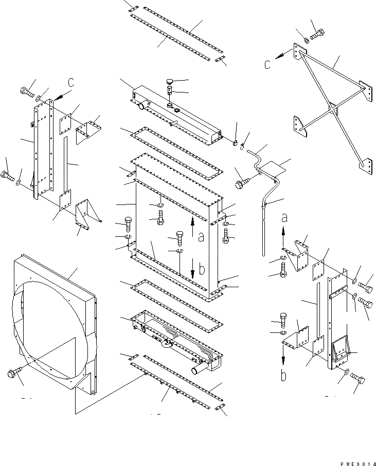 Схема запчастей Komatsu WA600-3D - РАДИАТОР (ВНУТР. ЧАСТИ)(№-) СИСТЕМА ОХЛАЖДЕНИЯ