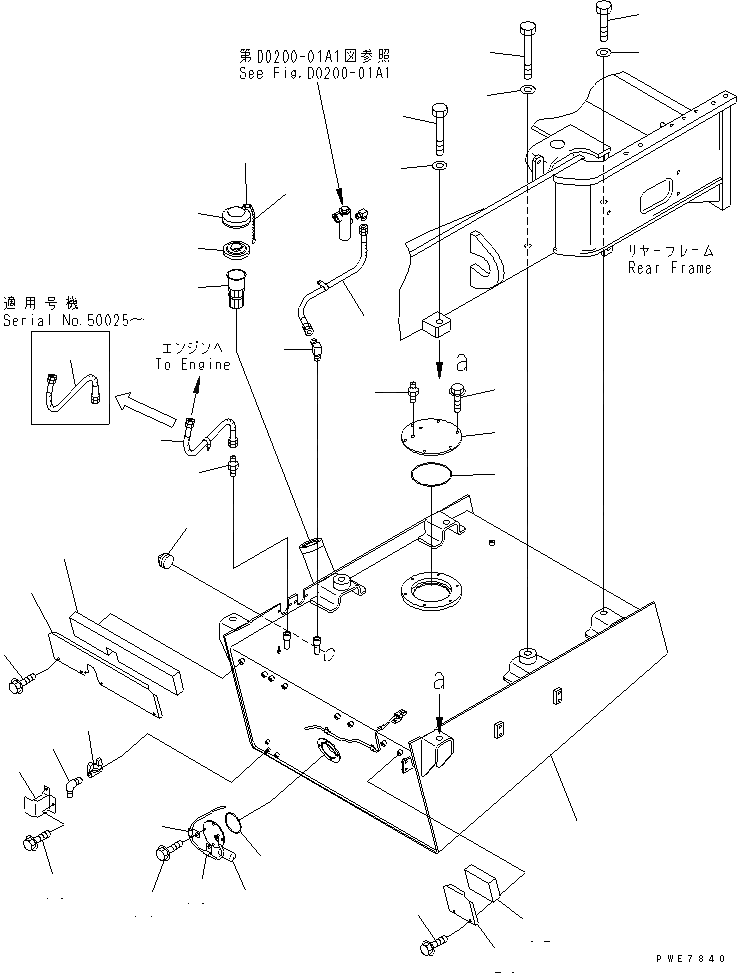 Схема запчастей Komatsu WA600-3D - ТОПЛИВН. БАК. (БАК И ДАТЧИК) ТОПЛИВН. БАК. AND КОМПОНЕНТЫ