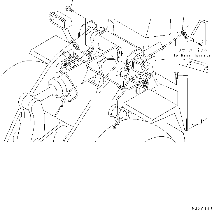 Схема запчастей Komatsu WA600-3D - ПЕРЕДН. Э/ПРОВОДКА (ПЕРЕДН. РАМА)(№9-) ЭЛЕКТРИКА