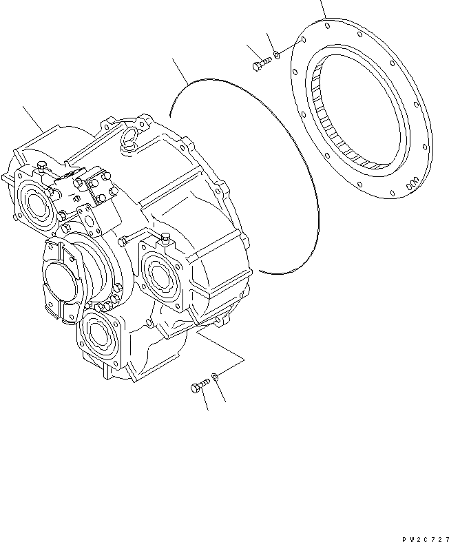 Схема запчастей Komatsu WA600-3D - ГИДРОТРАНСФОРМАТОР (ГИДРОТРАНСФОРМАТОР И ЭЛЕМЕНТЫ КРЕПЛЕНИЯ)(№-8) ГИДРОТРАНСФОРМАТОР И ТРАНСМИССИЯ