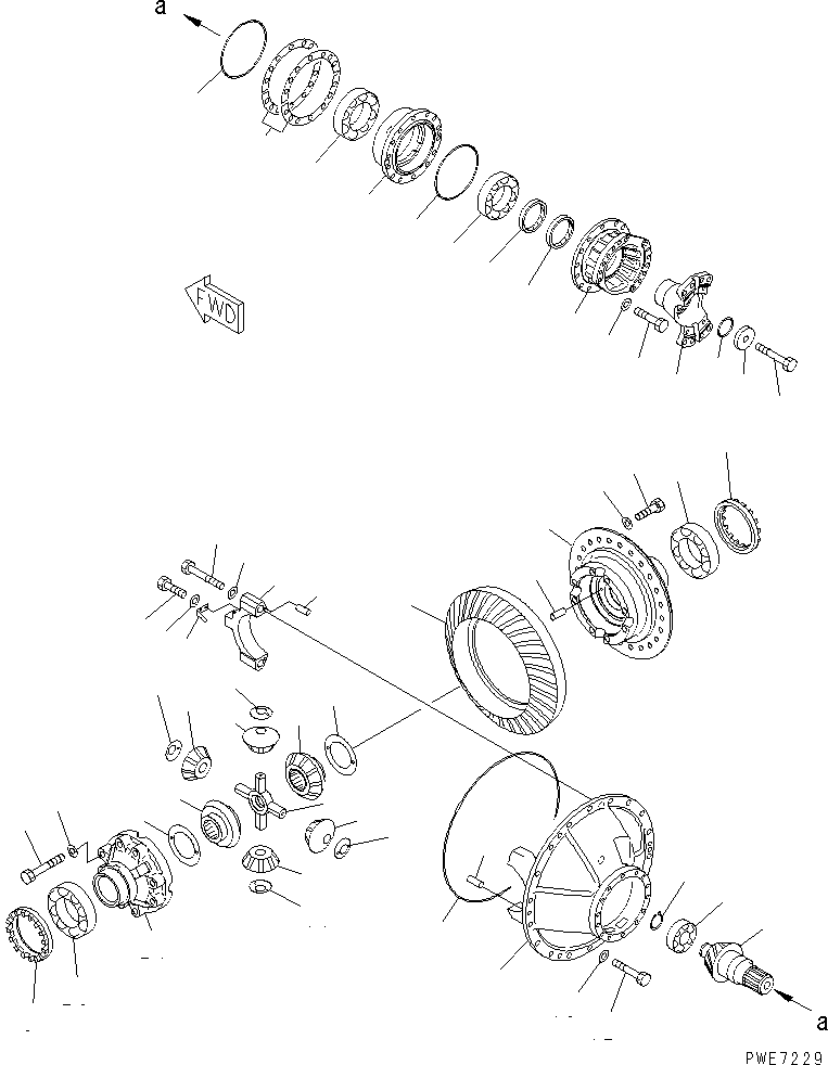 Схема запчастей Komatsu WA600-3D - ПЕРЕДНИЙ МОСТ (ДИФФЕРЕНЦ. И ЭЛЕМЕНТЫ КРЕПЛЕНИЯ)(№-8) ГИДРОТРАНСФОРМАТОР И ТРАНСМИССИЯ