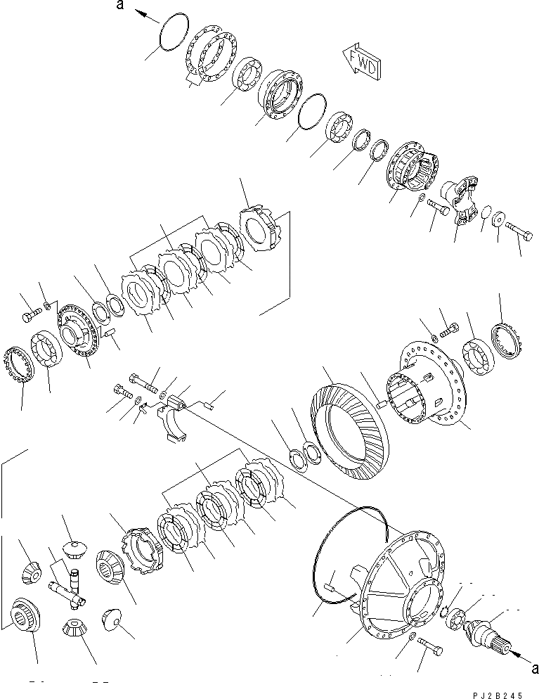 Схема запчастей Komatsu WA600-3D - ПЕРЕДНИЙ МОСТ (ДИФФЕРЕНЦ. И ЭЛЕМЕНТЫ КРЕПЛЕНИЯ) (САМОБЛОКИР. ДИФФЕРЕНЦ.)(№-8) ГИДРОТРАНСФОРМАТОР И ТРАНСМИССИЯ
