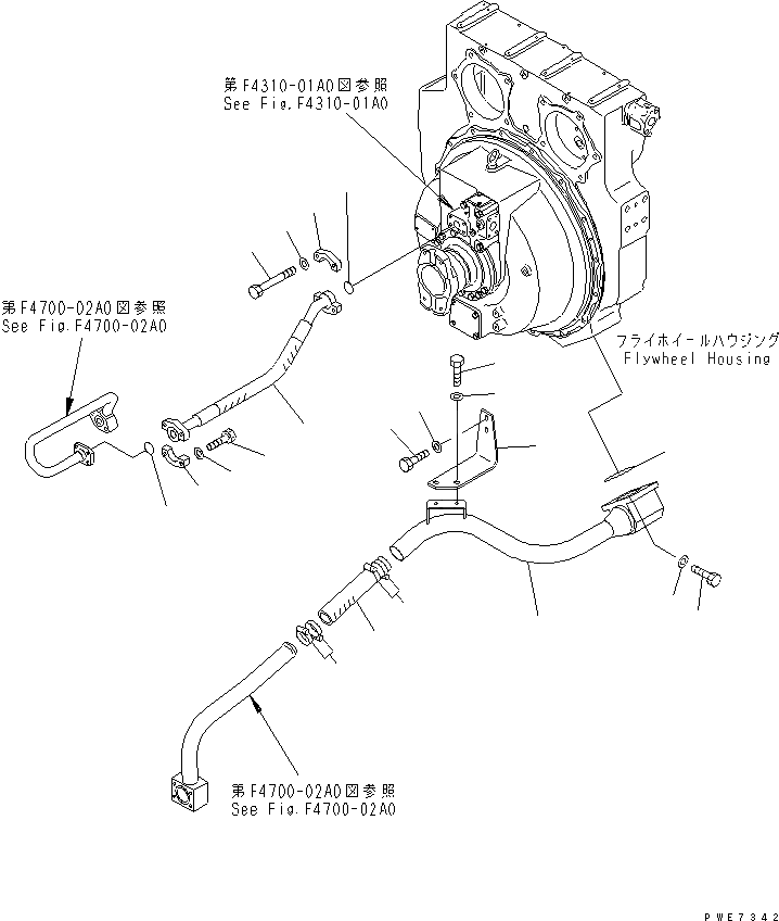 Схема запчастей Komatsu WA600-3D - ГИДРОТРАНСФОРМАТОР И ТРАНСМИССИЯ ЛИНИЯ (ГИДРОТРАНСФОРМАТОР ТРУБЫ¤ /)(№-) ГИДРОТРАНСФОРМАТОР И ТРАНСМИССИЯ