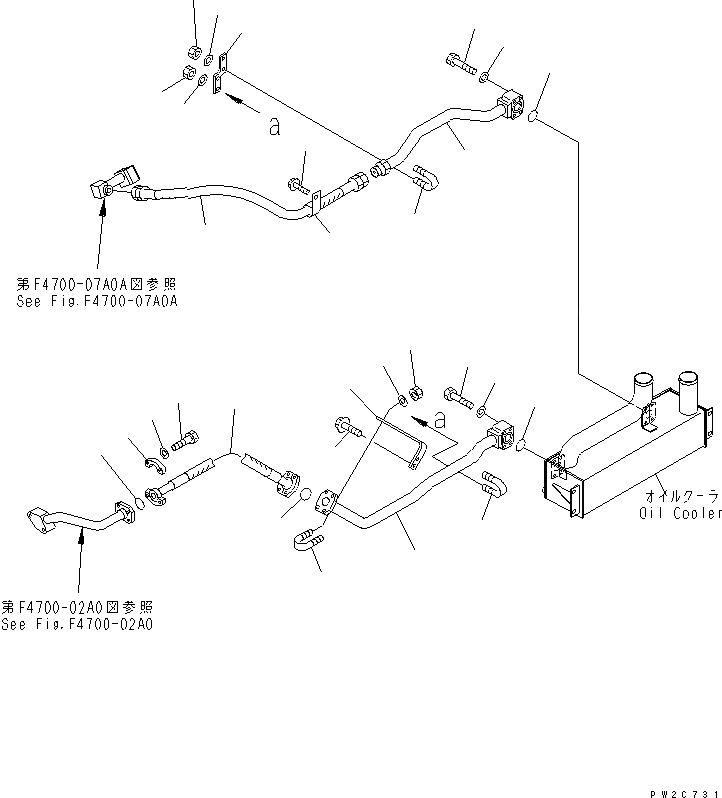 Схема запчастей Komatsu WA600-3D - ГИДРОТРАНСФОРМАТОР И ТРАНСМИССИЯ ЛИНИЯ (ЛИНИИ МАСЛООХЛАДИТЕЛЯ)(№-) ГИДРОТРАНСФОРМАТОР И ТРАНСМИССИЯ