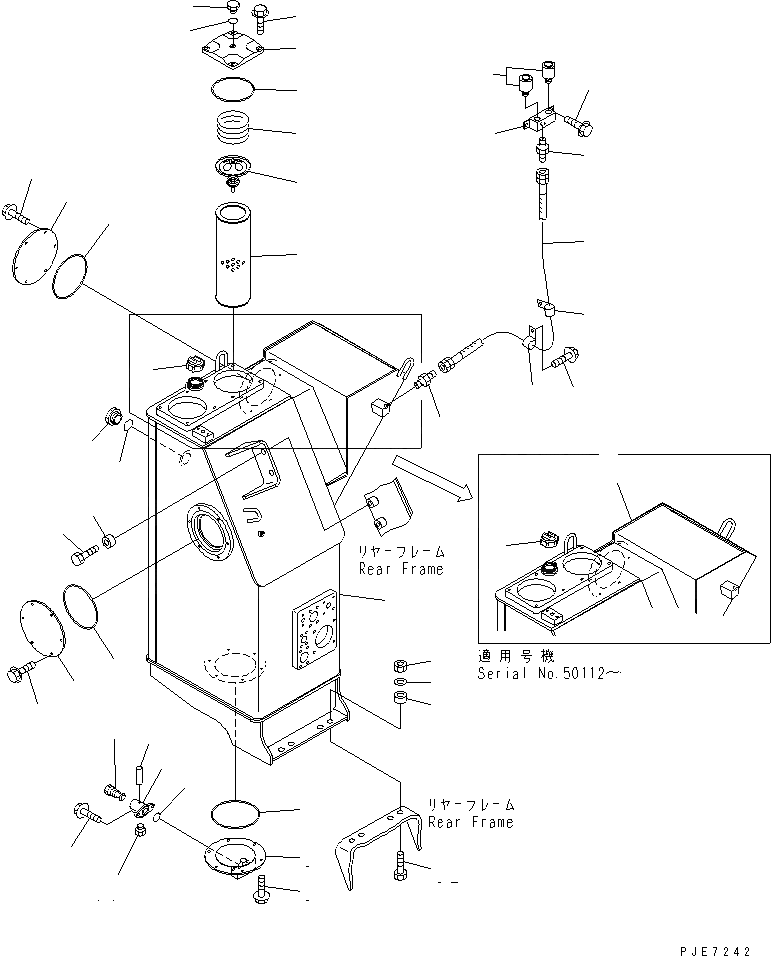 Схема запчастей Komatsu WA600-3D - ГИДР. БАК. (С ЭКСТРЕНН. УПРАВЛ.) ГИДРАВЛИКА