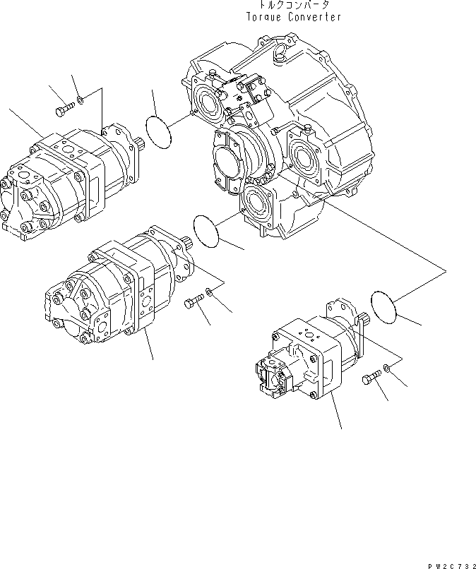 Схема запчастей Komatsu WA600-3D - ГИДР. НАСОС. (НАСОС И ЭЛЕМЕНТЫ КРЕПЛЕНИЯ) (С ВСАСЫВ. ВЕНТИЛЯТОРОМ)(№-) ГИДРАВЛИКА