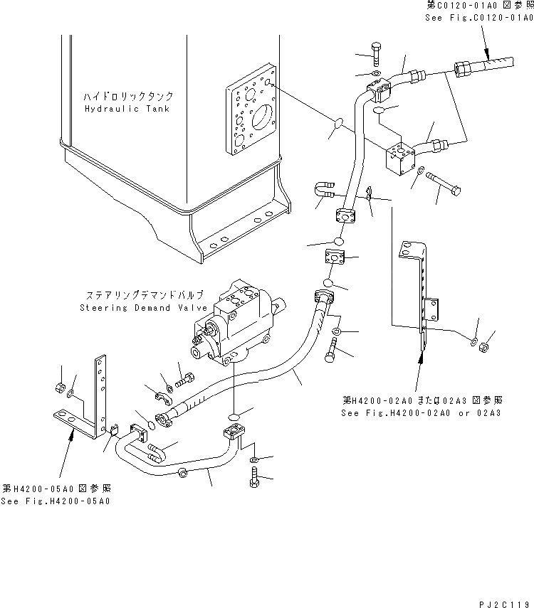 Схема запчастей Komatsu WA600-3D - ГИДРАВЛ ЛИНИЯ (ЛИНИЯ ОХЛАЖДЕНИЯ ДЛЯ РУЛЕВ. УПРАВЛЕНИЕ ЗАПРАШИВАЮЩ. КЛАПАН) (С ECSS)(№-8) ГИДРАВЛИКА