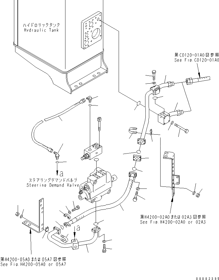 Схема запчастей Komatsu WA600-3D - ГИДРАВЛ ЛИНИЯ (ЛИНИЯ ОХЛАЖДЕНИЯ ДЛЯ РУЛЕВ. УПРАВЛЕНИЕ ЗАПРАШИВАЮЩ. КЛАПАН) (С ECSS)(№8-) ГИДРАВЛИКА