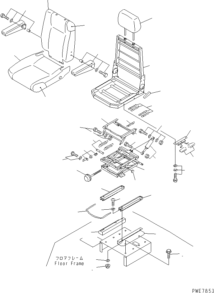 Схема запчастей Komatsu WA600-3D - СИДЕНЬЕ ОПЕРАТОРА (С ОТКИДН. СПИНКОЙ ТИП) КАБИНА ОПЕРАТОРА И СИСТЕМА УПРАВЛЕНИЯ