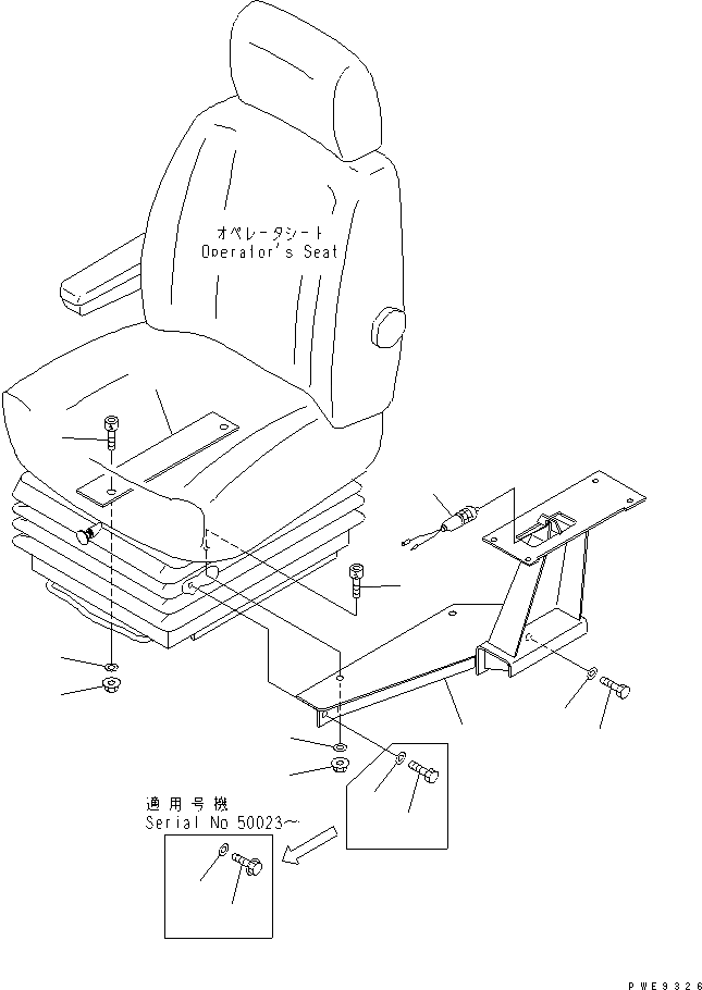 Схема запчастей Komatsu WA600-3D - СИДЕНЬЕ ОПЕРАТОРА (МОНТАЖНЫЙ КАРКАС) (С УПРАВЛЕНИЕМ ДЖОЙСТИКОМ) КАБИНА ОПЕРАТОРА И СИСТЕМА УПРАВЛЕНИЯ