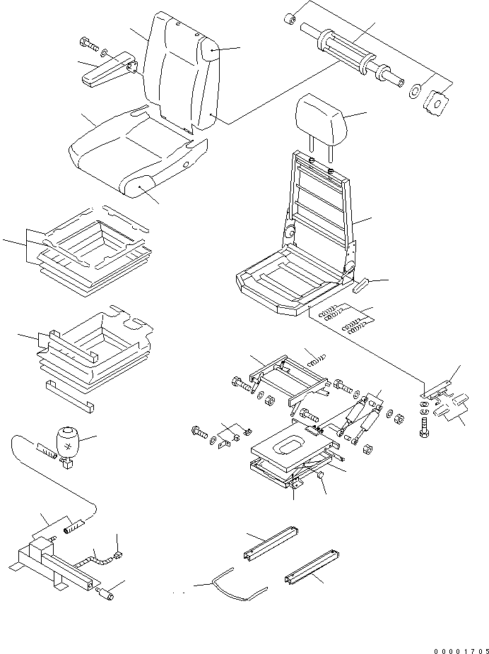Схема запчастей Komatsu WA600-3D - СИДЕНЬЕ ОПЕРАТОРА (ВНУТР. ЧАСТИ) (С УПРАВЛЕНИЕМ ДЖОЙСТИКОМ) (ДЛЯ СИДЕНЬЕ SERIAL NO. -)(№-.) КАБИНА ОПЕРАТОРА И СИСТЕМА УПРАВЛЕНИЯ