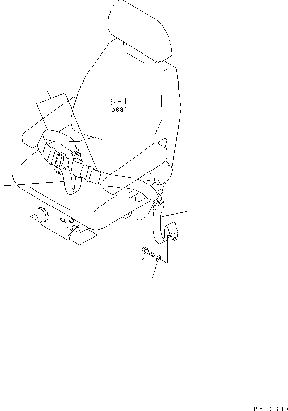 Схема запчастей Komatsu WA600-3D - РЕМЕНЬ БЕЗОПАСНОСТИ (78MM) КАБИНА ОПЕРАТОРА И СИСТЕМА УПРАВЛЕНИЯ
