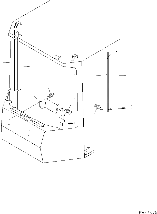 Схема запчастей Komatsu WA600-3D - КАБИНА (ЧАСТИ ИНТЕРЬЕРА¤ ПЕРЕДН.) КАБИНА ОПЕРАТОРА И СИСТЕМА УПРАВЛЕНИЯ