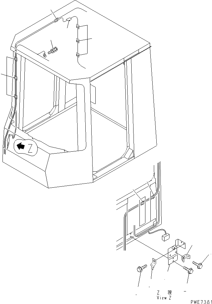 Схема запчастей Komatsu WA600-3D - КАБИНА (ЭЛЕКТРИКА ЭЛЕМЕНТЫ КРЕПЛЕНИЯ) КАБИНА ОПЕРАТОРА И СИСТЕМА УПРАВЛЕНИЯ