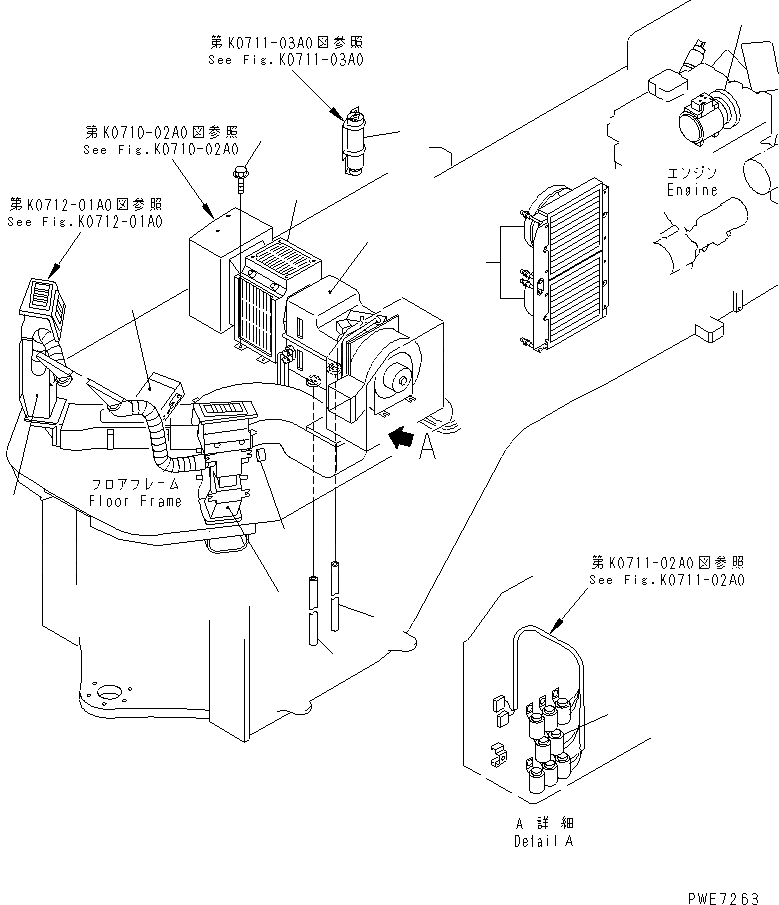 Схема запчастей Komatsu WA600-3D - КОНДИЦ. ВОЗДУХА (БЛОК КОНДИЦ. ВОЗДУХА) КАБИНА ОПЕРАТОРА И СИСТЕМА УПРАВЛЕНИЯ