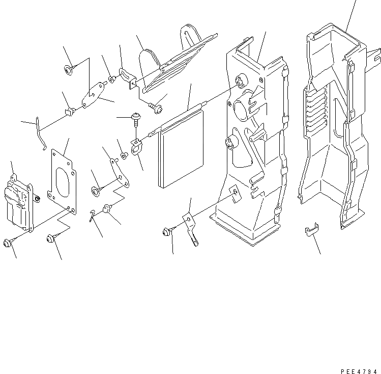 Схема запчастей Komatsu WA600-3D - ПОЛ SUB (КОНДИЦ. ВОЗДУХА ИЛИ ОБОГРЕВАТЕЛЬ. ВОЗДУХОВОД)(№9-) КАБИНА ОПЕРАТОРА И СИСТЕМА УПРАВЛЕНИЯ