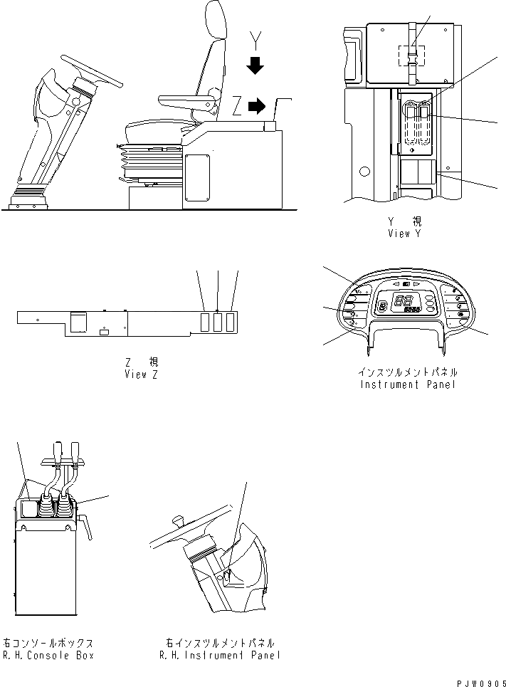 Схема запчастей Komatsu WA600-3D - ПОЛ ТАБЛИЧКИ (ИСПАНИЯ)(№8-) КАБИНА ОПЕРАТОРА И СИСТЕМА УПРАВЛЕНИЯ