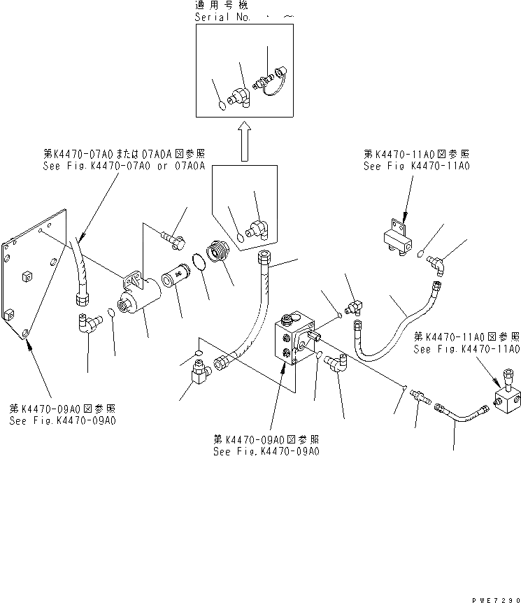 Схема запчастей Komatsu WA600-3D - УПРАВЛ-Е ТОРМОЗОМ (ТОРМОЗНАЯ ГИДРОЛИНИЯ) (КЛАПАН АККУМУЛЯТОРА ТРУБЫ) КАБИНА ОПЕРАТОРА И СИСТЕМА УПРАВЛЕНИЯ