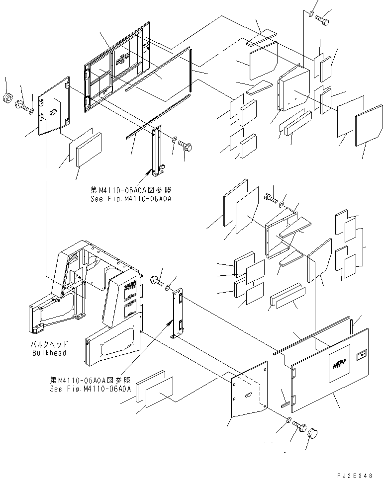 Схема запчастей Komatsu WA600-3D - КАПОТ (БОКОВ. КРЫШКА¤ НИЖН.)(№-) ЧАСТИ КОРПУСА