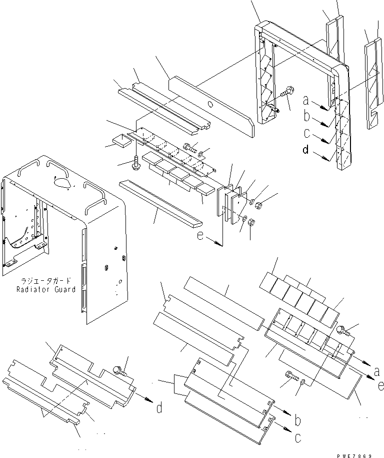 Схема запчастей Komatsu WA600-3D - КАПОТ (ЗАДН. ВОЗДУХОВОД)(№-) ЧАСТИ КОРПУСА