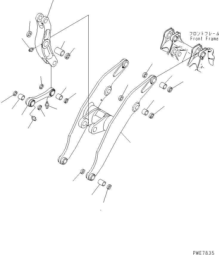 Схема запчастей Komatsu WA600-3D - РУКОЯТЬ И КОЛЕНЧАТЫЙ РЫЧАГ (С MDP МОНИТОР)(№-9) РАБОЧЕЕ ОБОРУДОВАНИЕ
