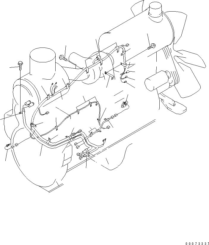 Схема запчастей Komatsu WA600-3 - ДВИГАТЕЛЬ (Э/ПРОВОДКА)(№-) КОМПОНЕНТЫ ДВИГАТЕЛЯ