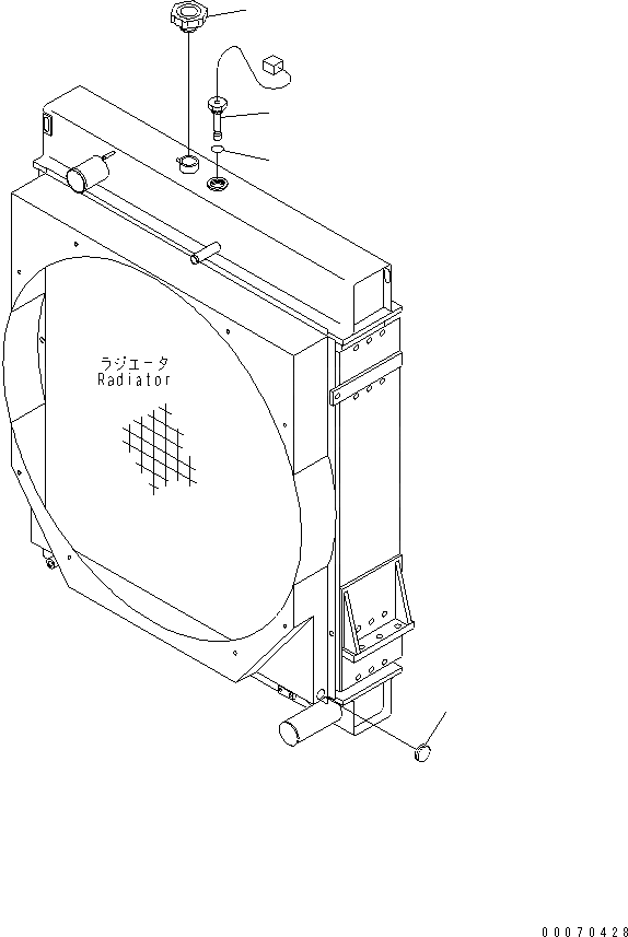 Схема запчастей Komatsu WA600-3 - РАДИАТОР (ДАТЧИК УРОВНЯ ВОДЫ) (СПЕЦ-Я -40С)(№-) СИСТЕМА ОХЛАЖДЕНИЯ