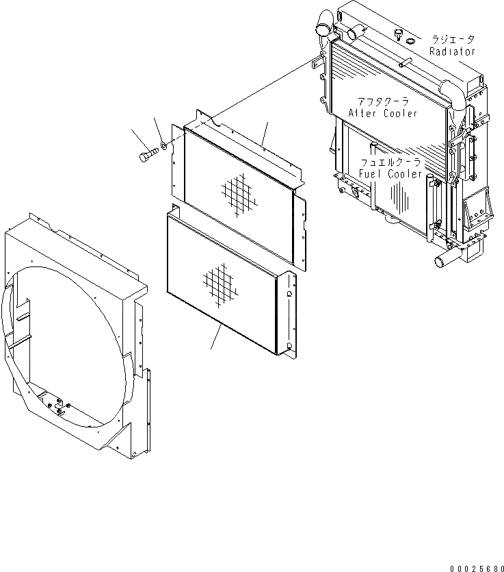 Схема запчастей Komatsu WA600-3 - РАДИАТОР (СЕРДЦЕВИНА ЗАЩИТАIVE РЕШЕТКА) (С СЕРДЦЕВИНА ПРОТЕКТОР) (С ПРОХОДНЫМ ФИЛЬТРОМ)(№-) СИСТЕМА ОХЛАЖДЕНИЯ